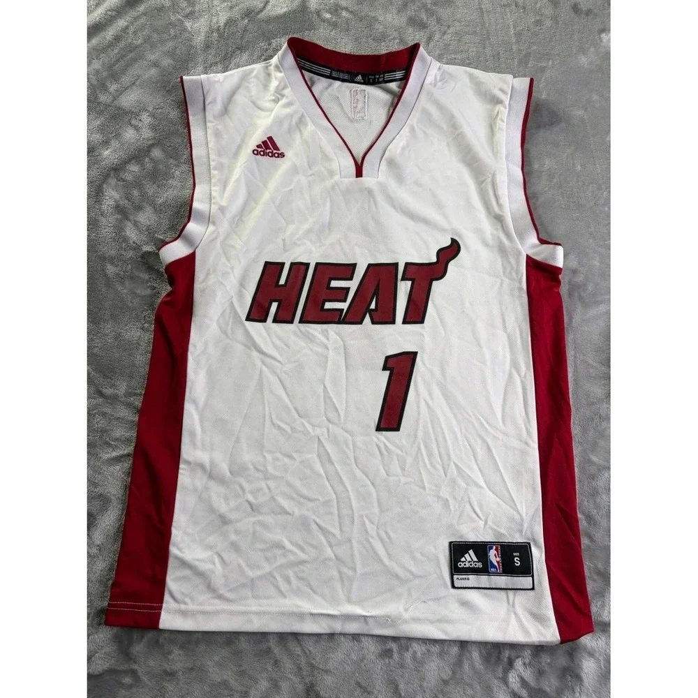 adidas Chris Bosh Miami Heat Home Jersey Men's S White Polyester